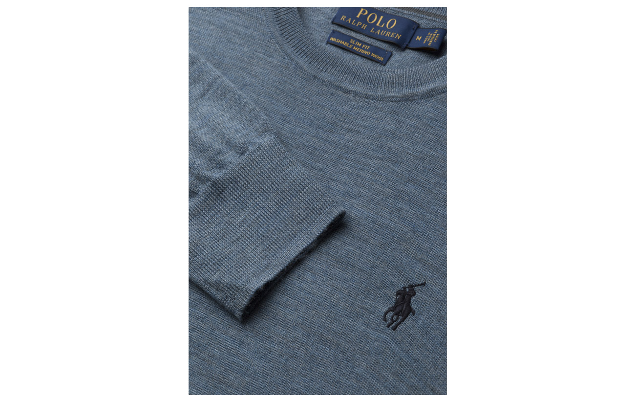 Granite Dark Polo Merino Sweater Slim Lauren Heat Washable Ralph R0w6zRq