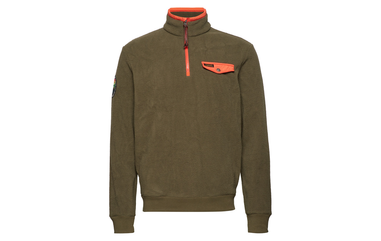 Fleece Green Pullover Polo Half Ralph Defender zip Lauren vHnqP7wU
