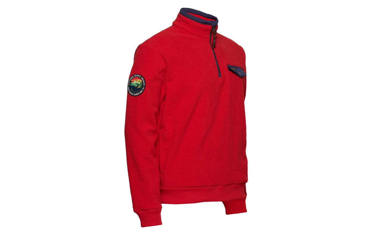 Fleece Green Pullover Polo Half Ralph Defender zip Lauren vHnqP7wU