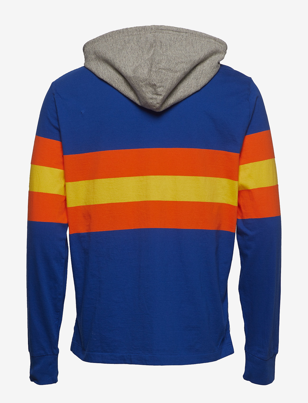 blue and orange polo hoodie