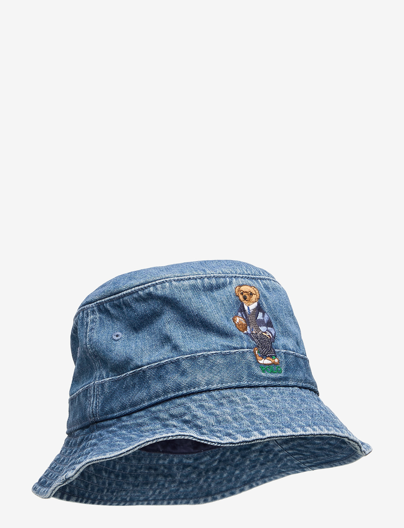Polo Bear Denim Bucket Hat (Light Wash W/ Gre) (£59) Polo Ralph Lauren
