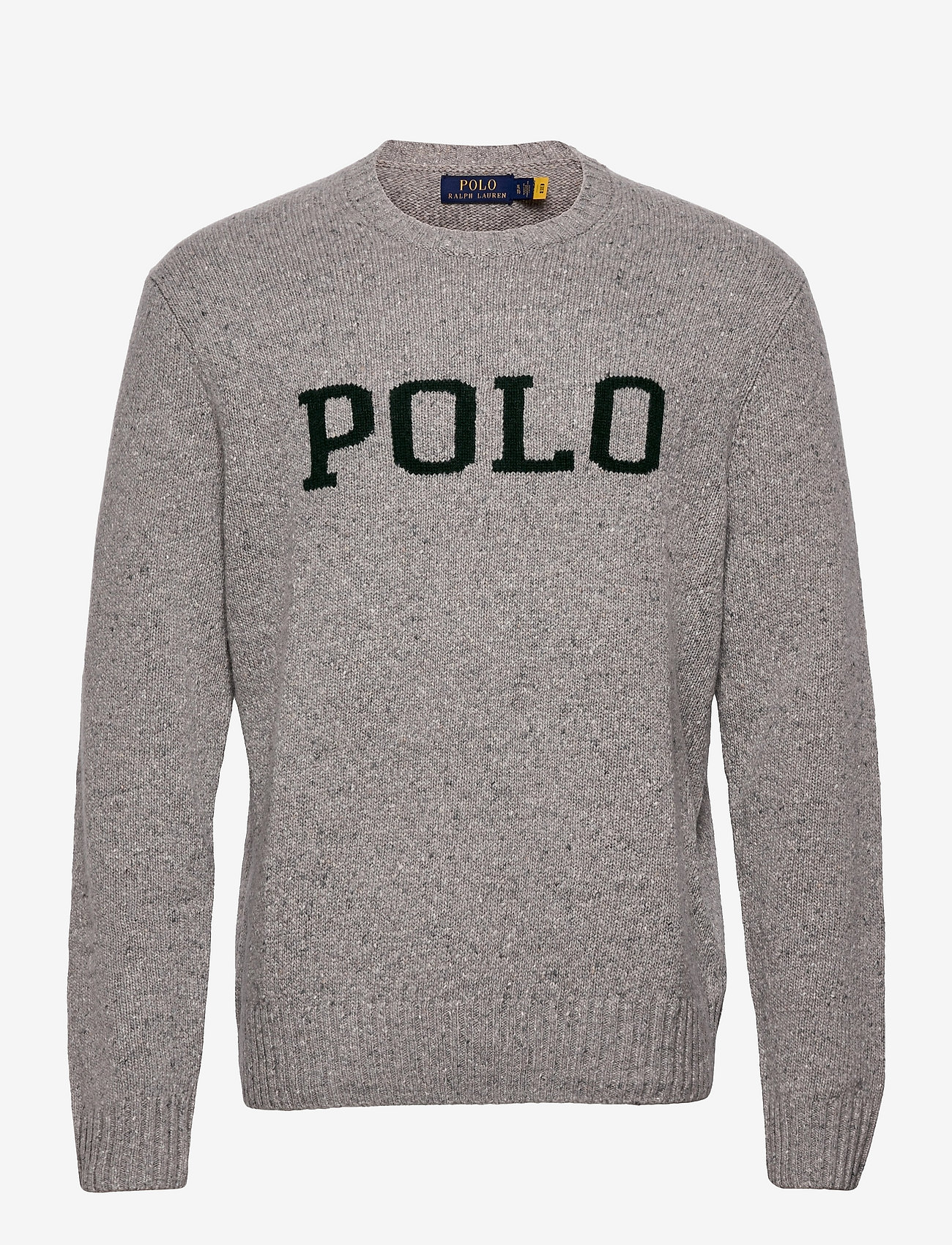 Polo Ralph Lauren - Logo Speckled Wool-Blend Sweater - knitted round necks - grey donegal - 0