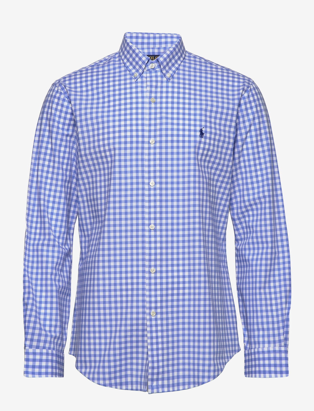 ralph lauren blue and white checkered shirt