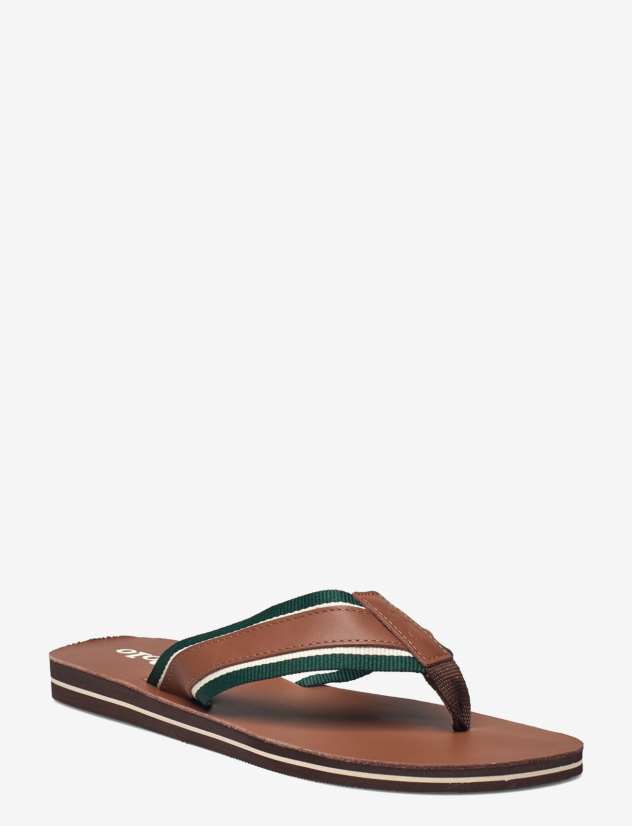 polo leather flip flops