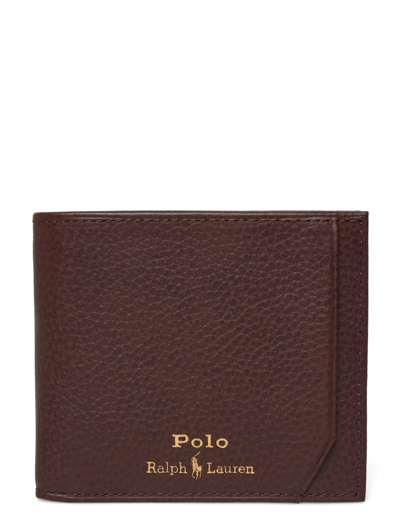 Polo Ralph Lauren Pebbled Leather Billfold Wallet, One Size, Brown, Punge > Klassiske Punge, Herre