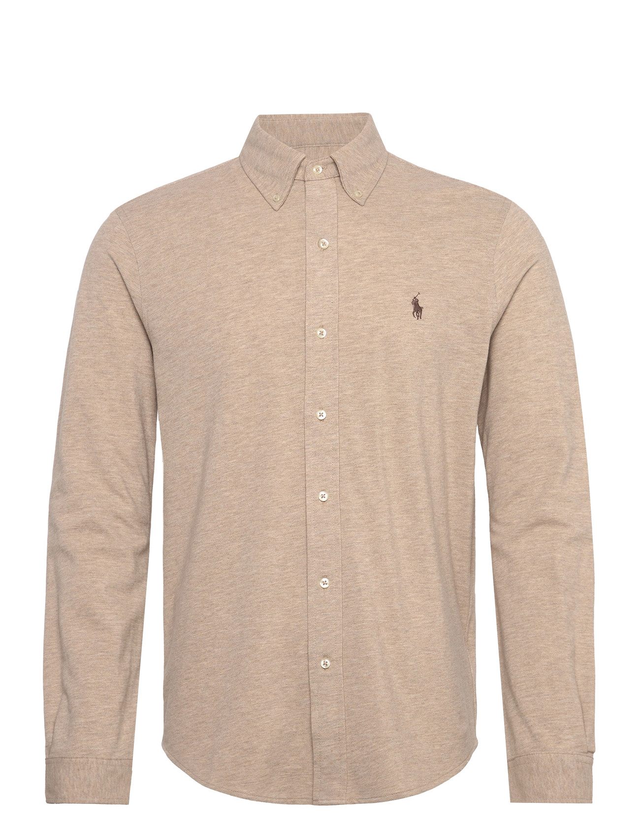 Polo Ralph Lauren Featherweight Mesh Shirt, L, Beige, Skjorter > Afslappet, Herre
