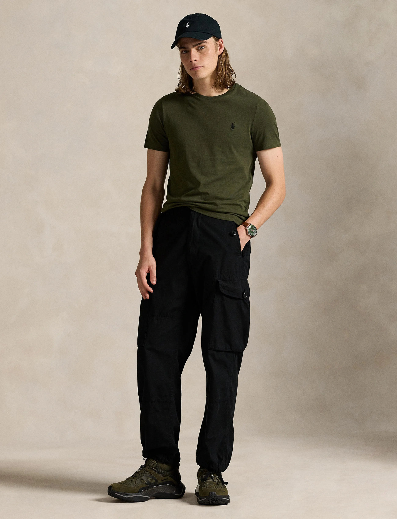 Polo Ralph Lauren Custom Slim Fit Jersey Crewneck T-Shirt, M, Green, T-Shirts > Kortærmede, Herre