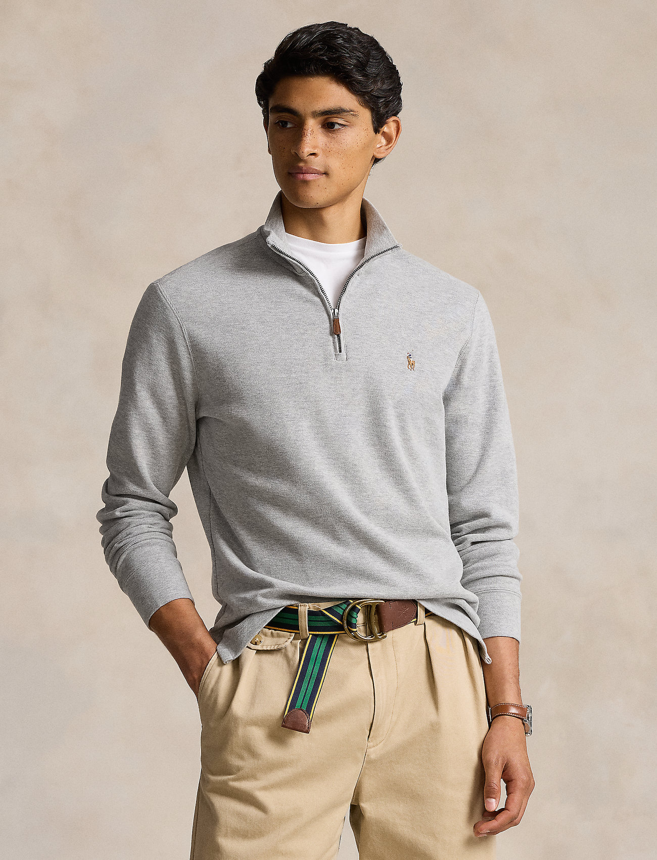 Aprender acerca 41+ imagen polo ralph lauren estate rib half-zip pullover