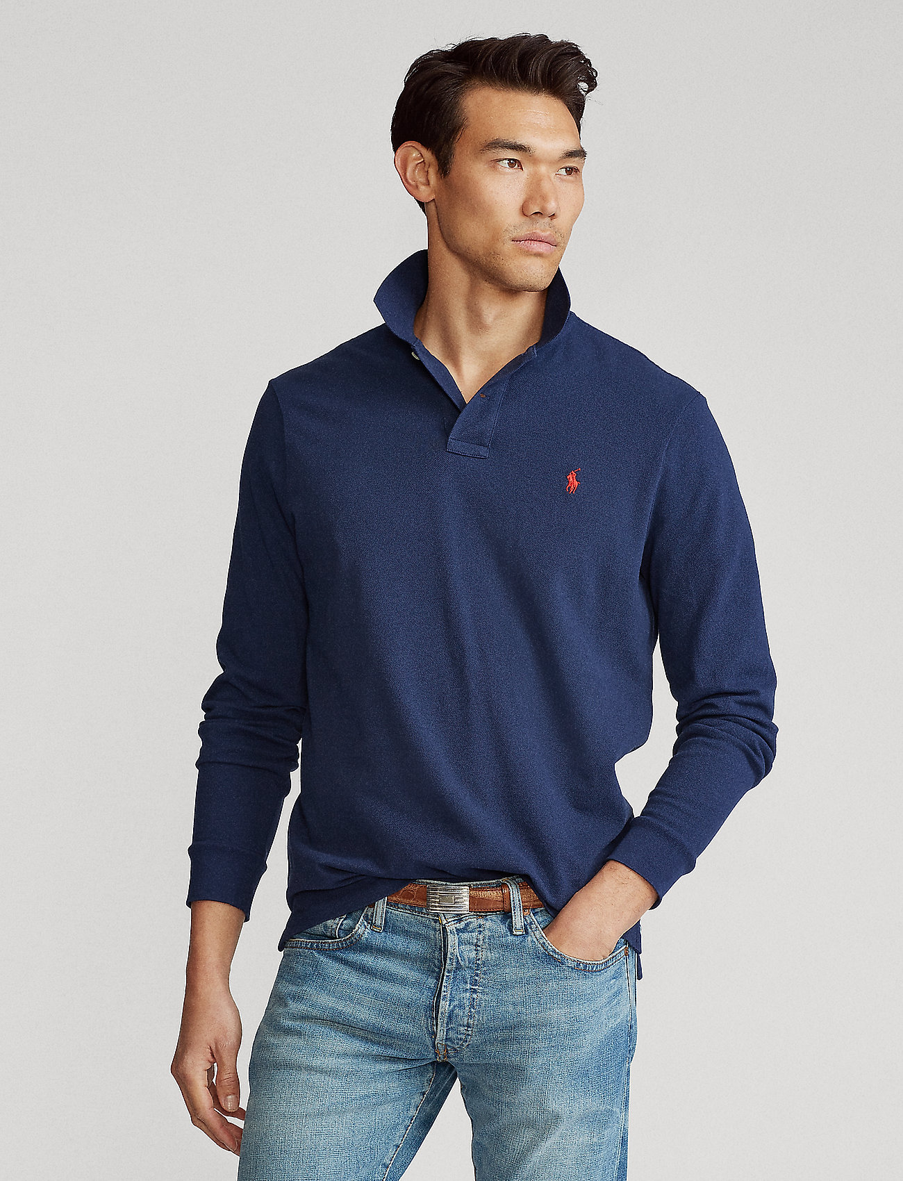 Polo Ralph Lauren Custom Slim Fit Mesh Polo Shirt - Long-sleeved polos -  