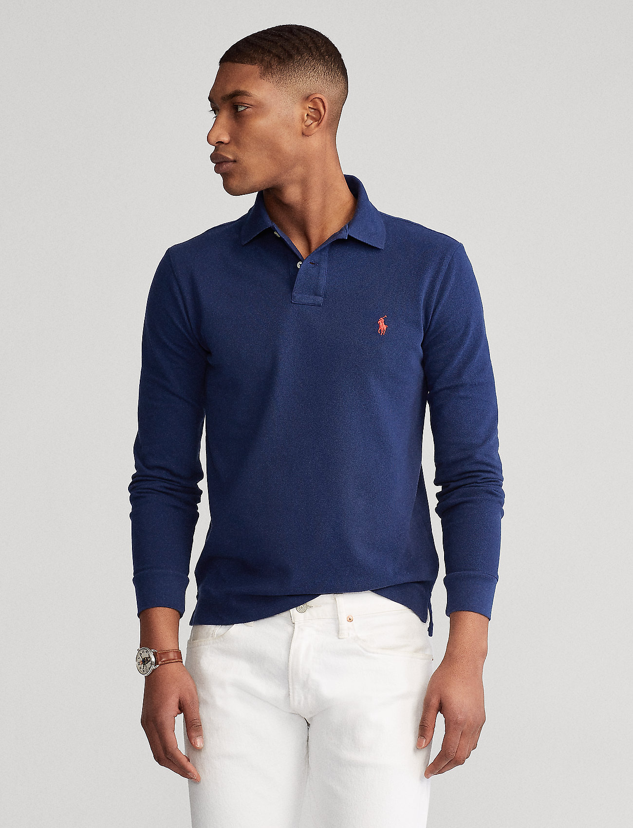 Polo Ralph Lauren Slim Fit Mesh Long-sleeve Polo Shirt - mouwen - Boozt.com