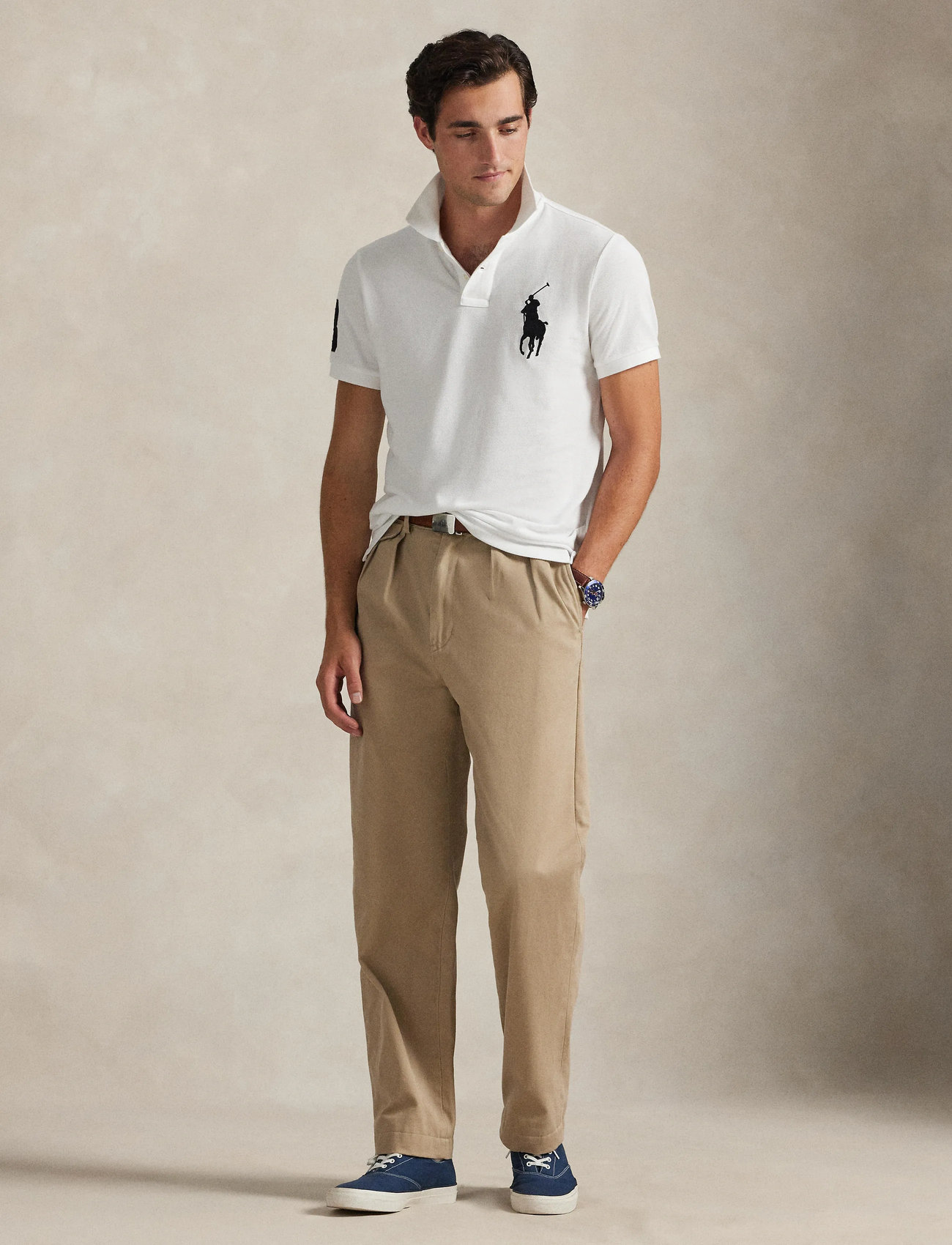 Polo Ralph Lauren Custom Slim Fit Big Pony Mesh Polo Shirt, XS, White, Poloer > Kortærmede, Herre