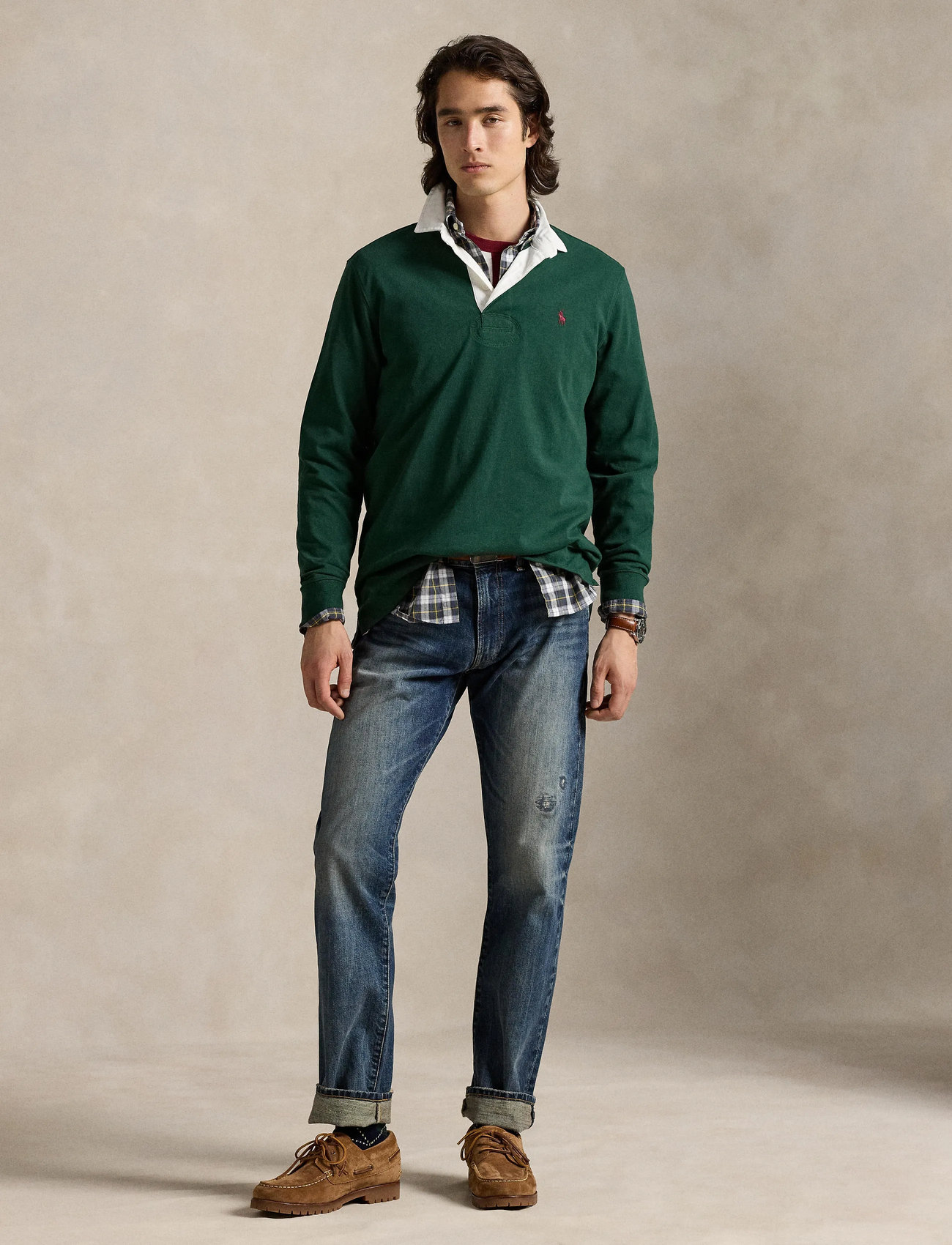 Polo Ralph Lauren The Iconic Rugby Shirt, XXL, Green, Poloer > Langærmede, Herre