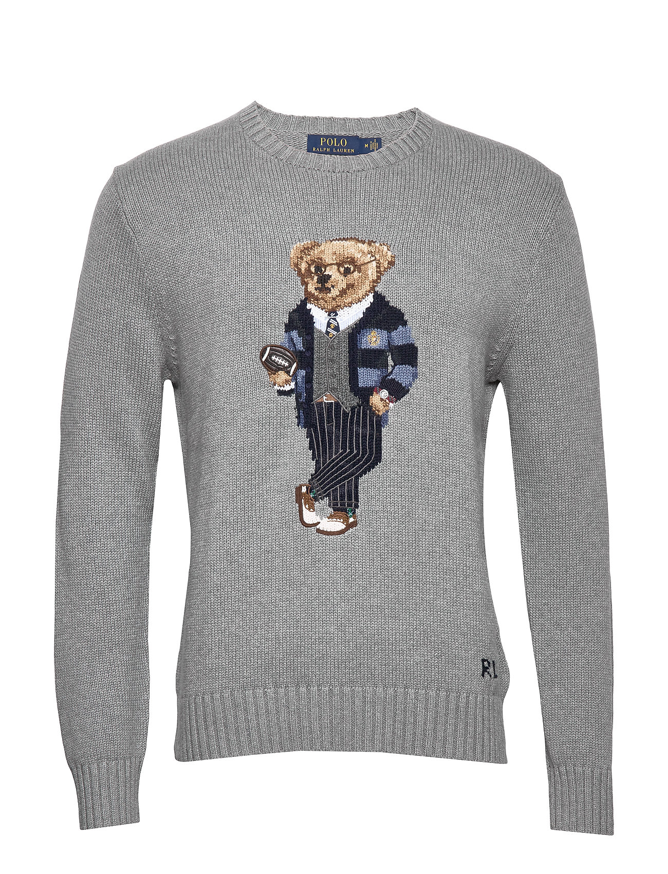 Polo Bear Cotton Sweater (Grey Heather 