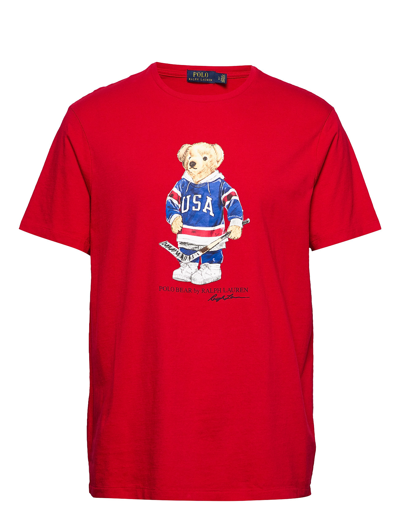 red polo bear shirt