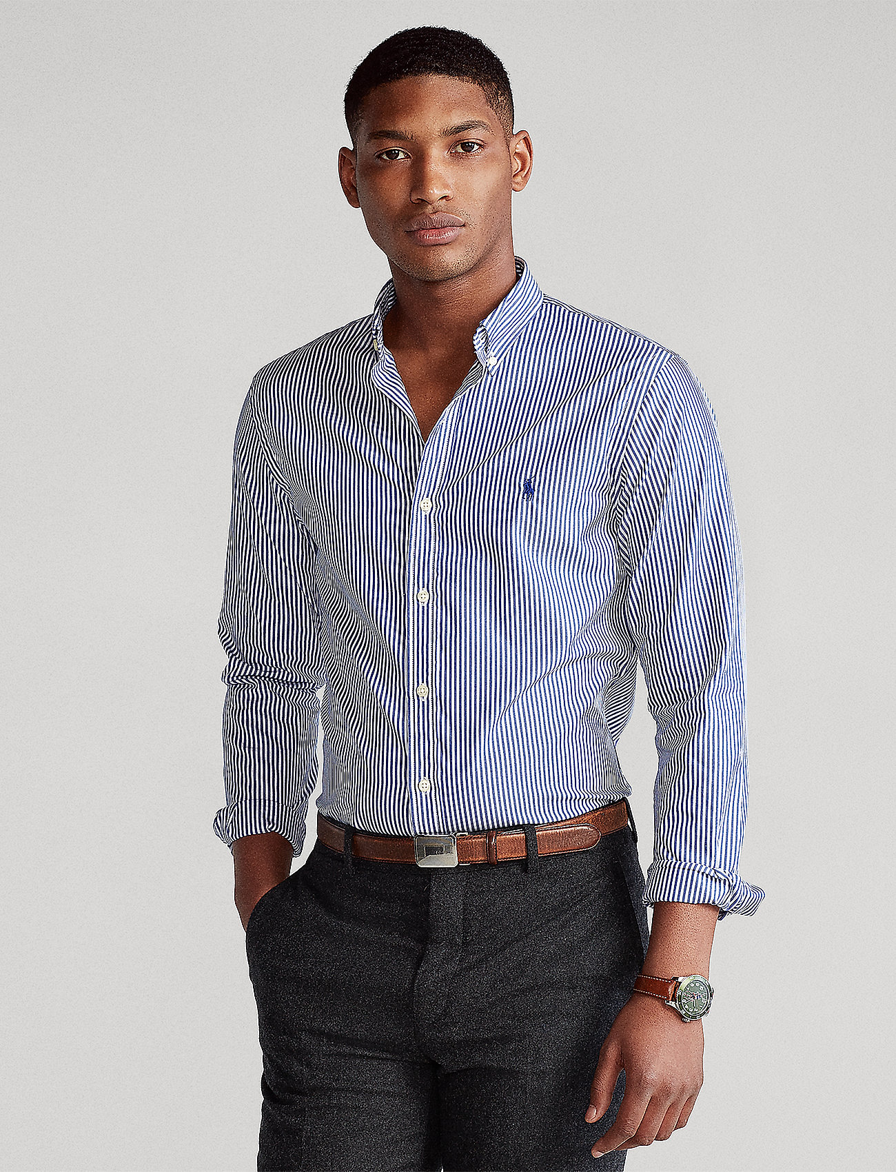 polo ralph lauren slim fit striped shirt