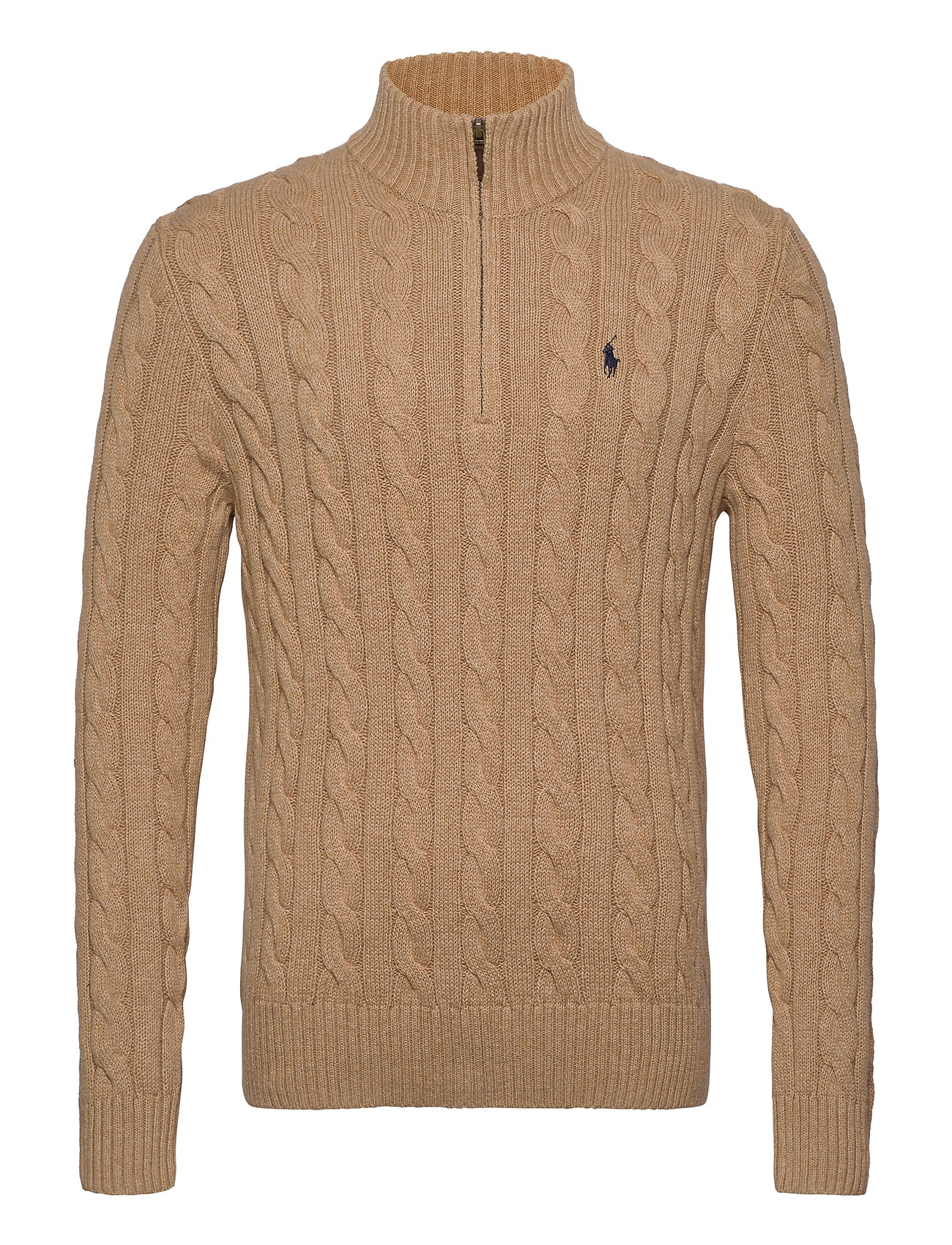 Cable-Knit Cotton Sweater Tops Knitwear Half Zip Jumpers Beige Polo Ralph Lauren