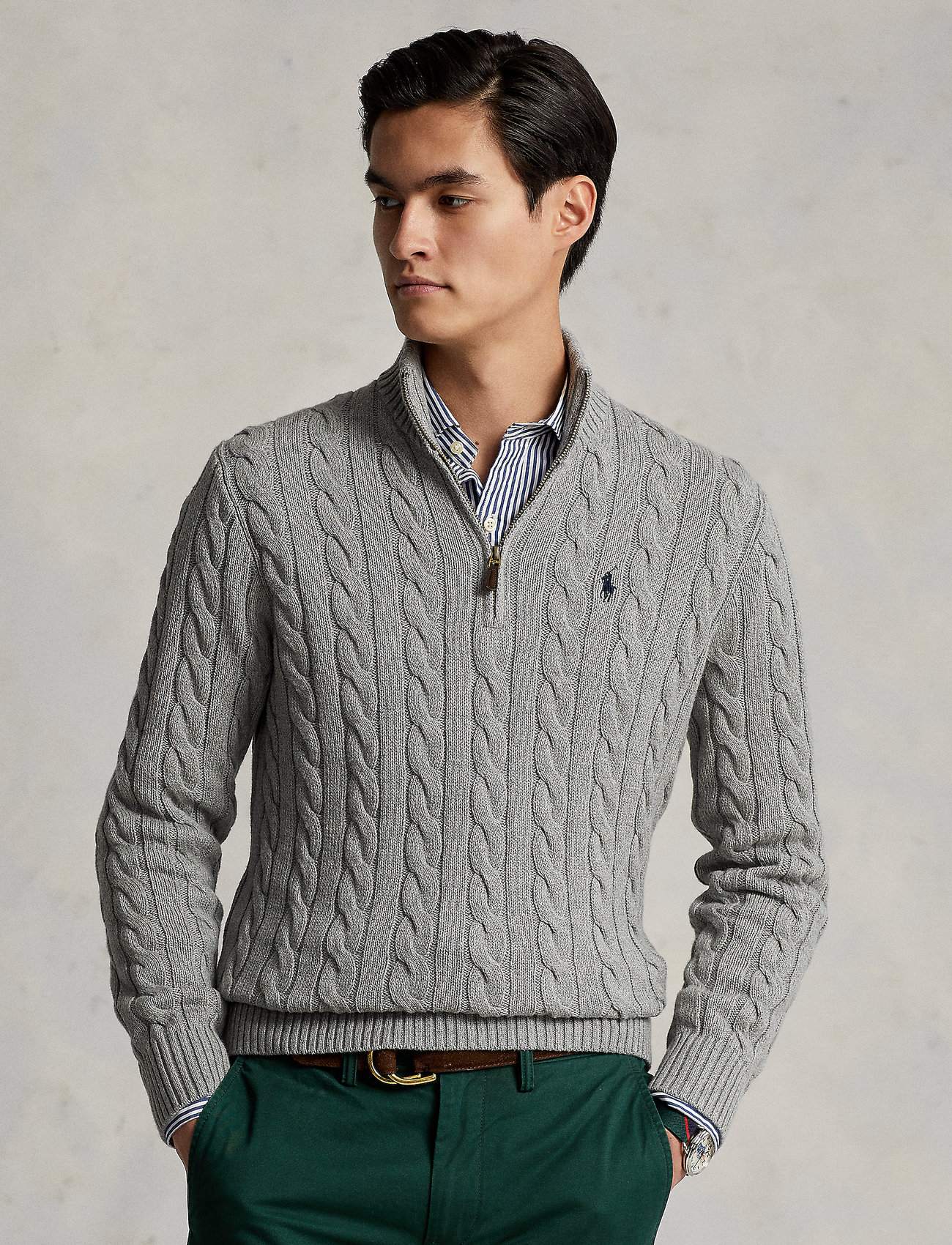 Polo Ralph Lauren Cable-knit Cotton Quarter-zip Sweater - Prjónafatnaður | Boozt.com