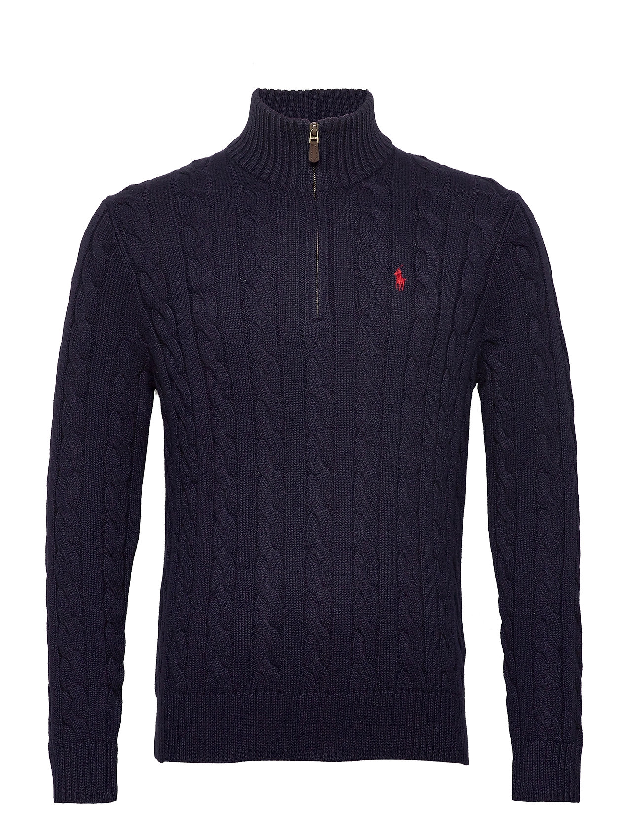 Cable-Knit Cotton Sweater Tops Knitwear Half Zip Jumpers Navy Polo Ralph Lauren