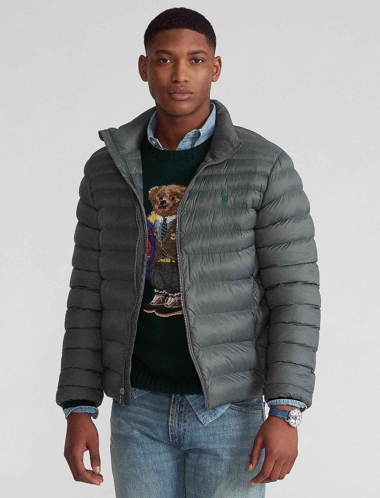Polo Ralph Lauren - Packable Quilted Jacket - padded jackets - charcoal grey - 0