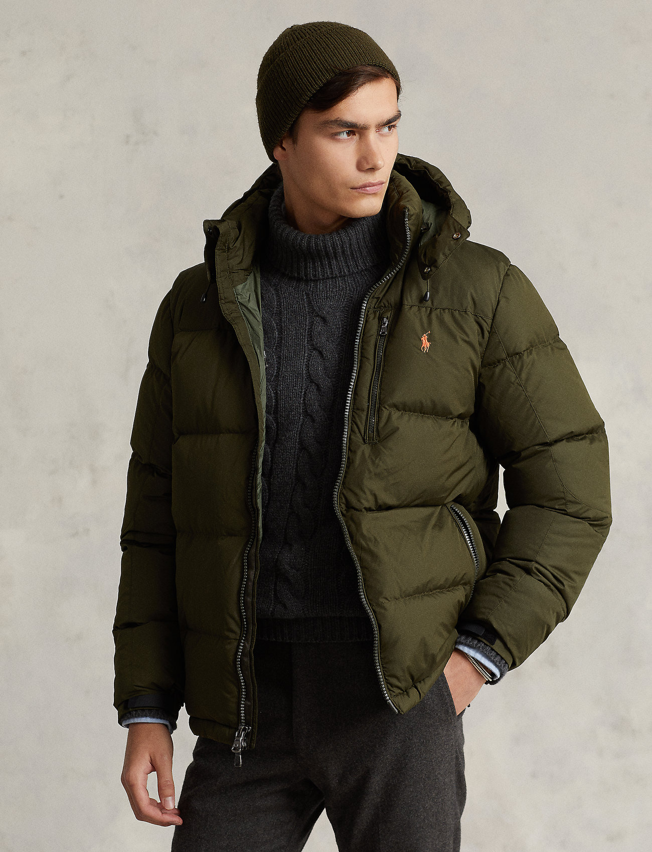 Olive clearance polo jacket