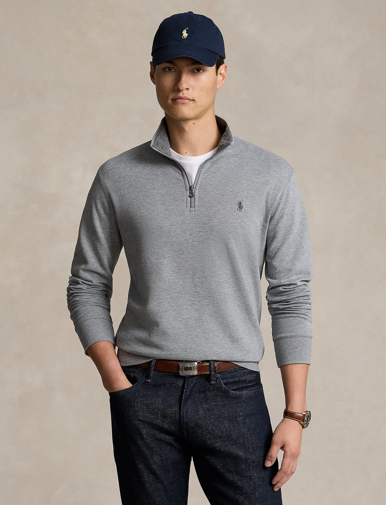 Polo Ralph Lauren Double Knit Jersey-Lsl-Knt, XXL, Sweatshirts & Hoodies, Grau - Sweatshirts, Männerswear