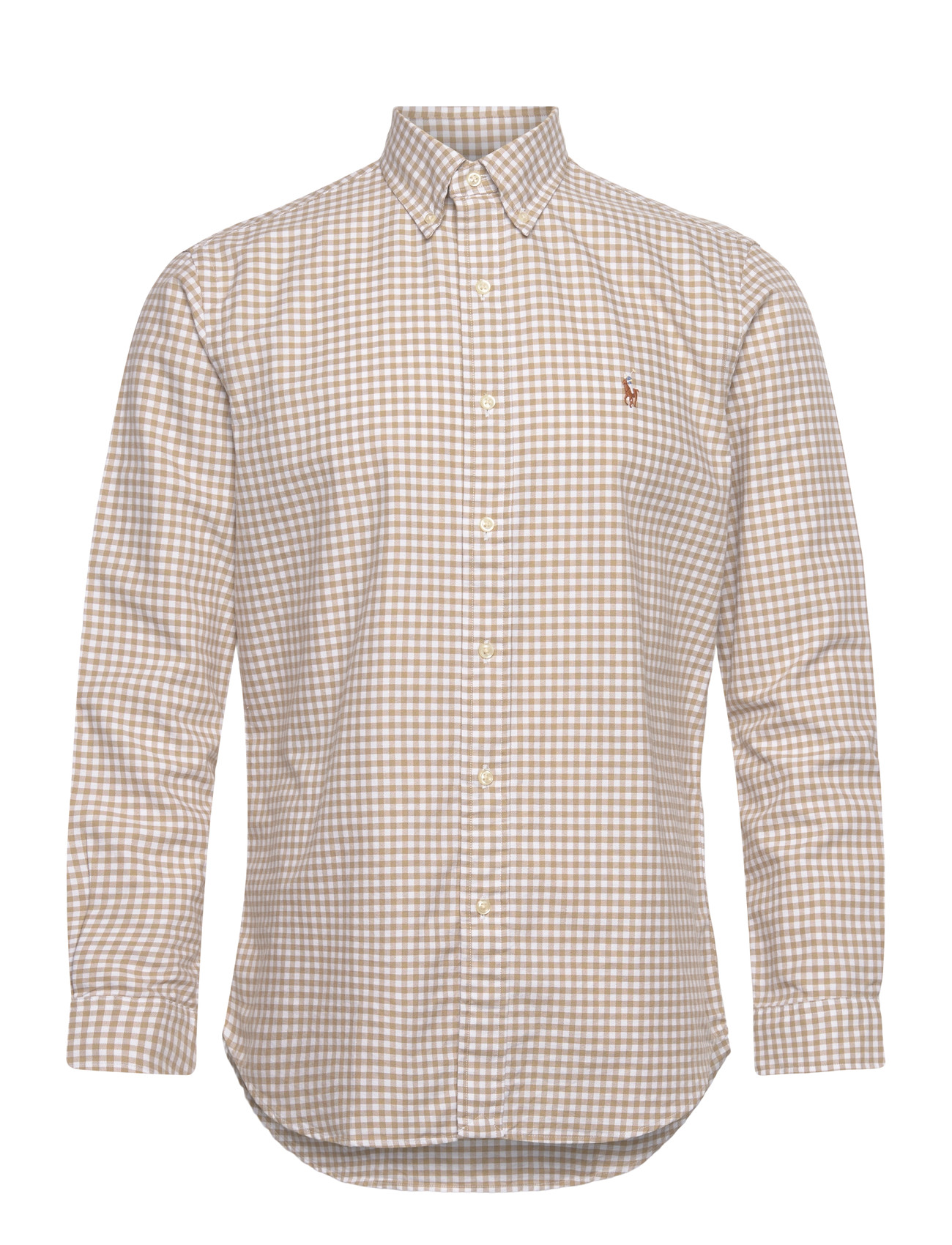 Polo Ralph Lauren Custom Fit Gingham Oxford Shirt, XL, Beige, Skjorter > Afslappet Shirts, Herre