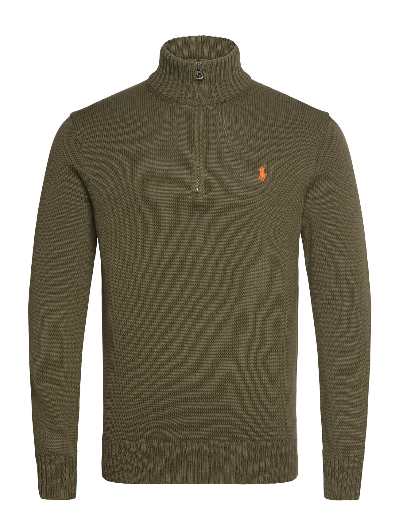 Polo Ralph Lauren Cotton Quarter-Zip Sweater Grön