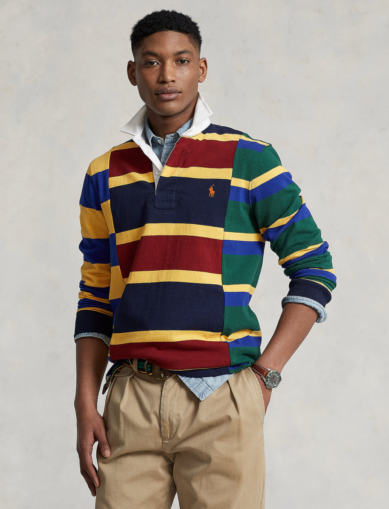 Polo Ralph Lauren Classic Fit Striped Jersey Rugby Shirt - Long-sleeved  polos 