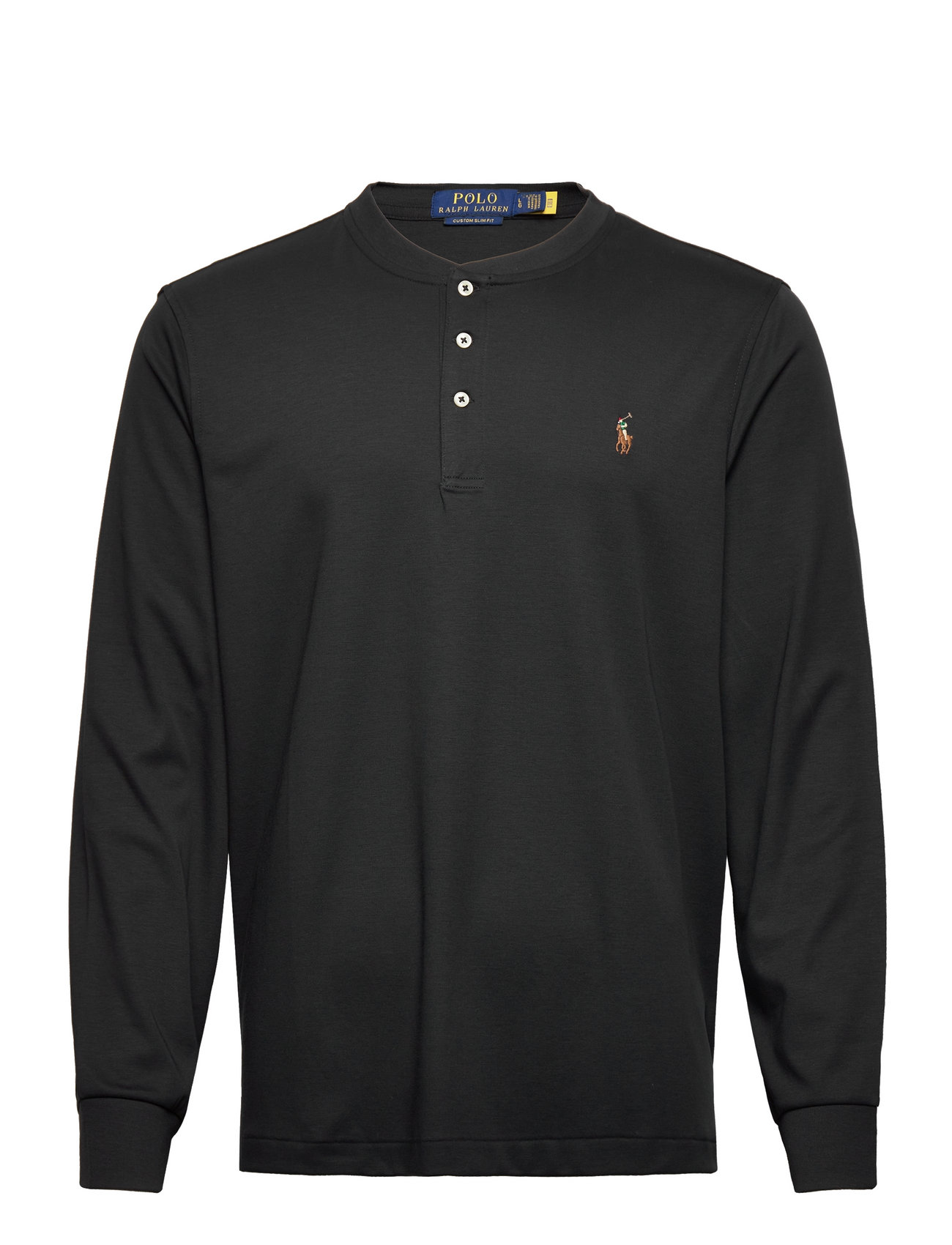 50/1 Interlock-Lsl-Plo Tops T-Langærmet Skjorte Black Polo Ralph Lauren
