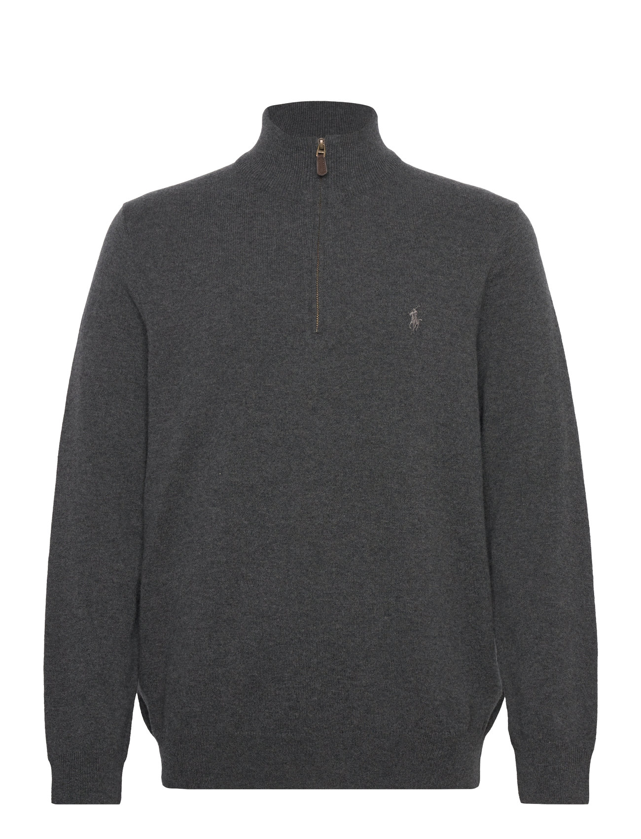 Wool Quarter-Zip Sweater Tops Knitwear Half Zip Jumpers Grey Polo Ralph Lauren