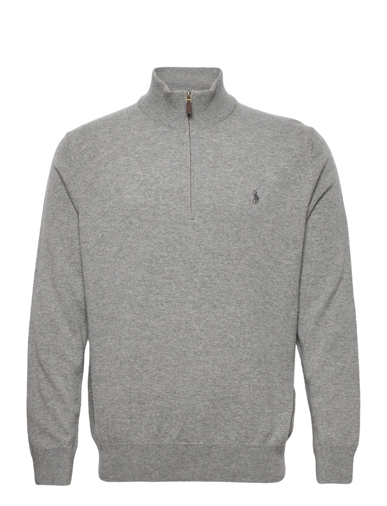 Wool Quarter-Zip Sweater Tops Knitwear Half Zip Jumpers Grey Polo Ralph Lauren