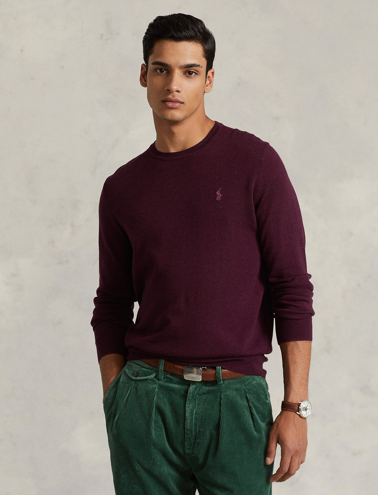 Polo Ralph Lauren Slim Fit Washable Wool Sweater - Knitted Round Necks -  