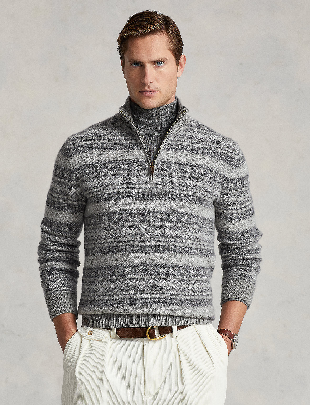 Polo Ralph Lauren Fair Isle Wool-cashmere Sweater - Half zip jumpers -  