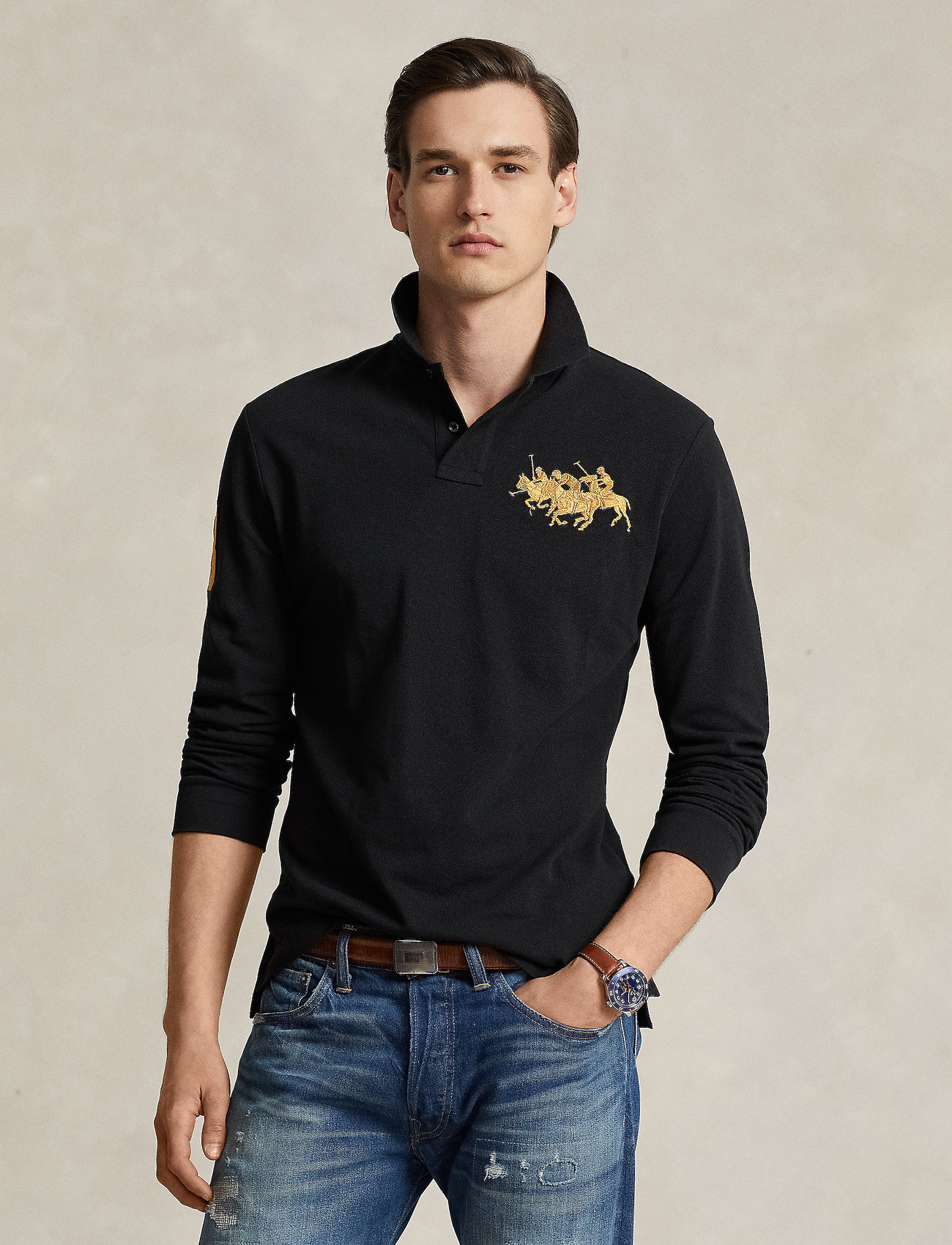 Polo Ralph Lauren Custom Slim Fit Triple-pony Polo Shirt - Long-sleeved  polos 