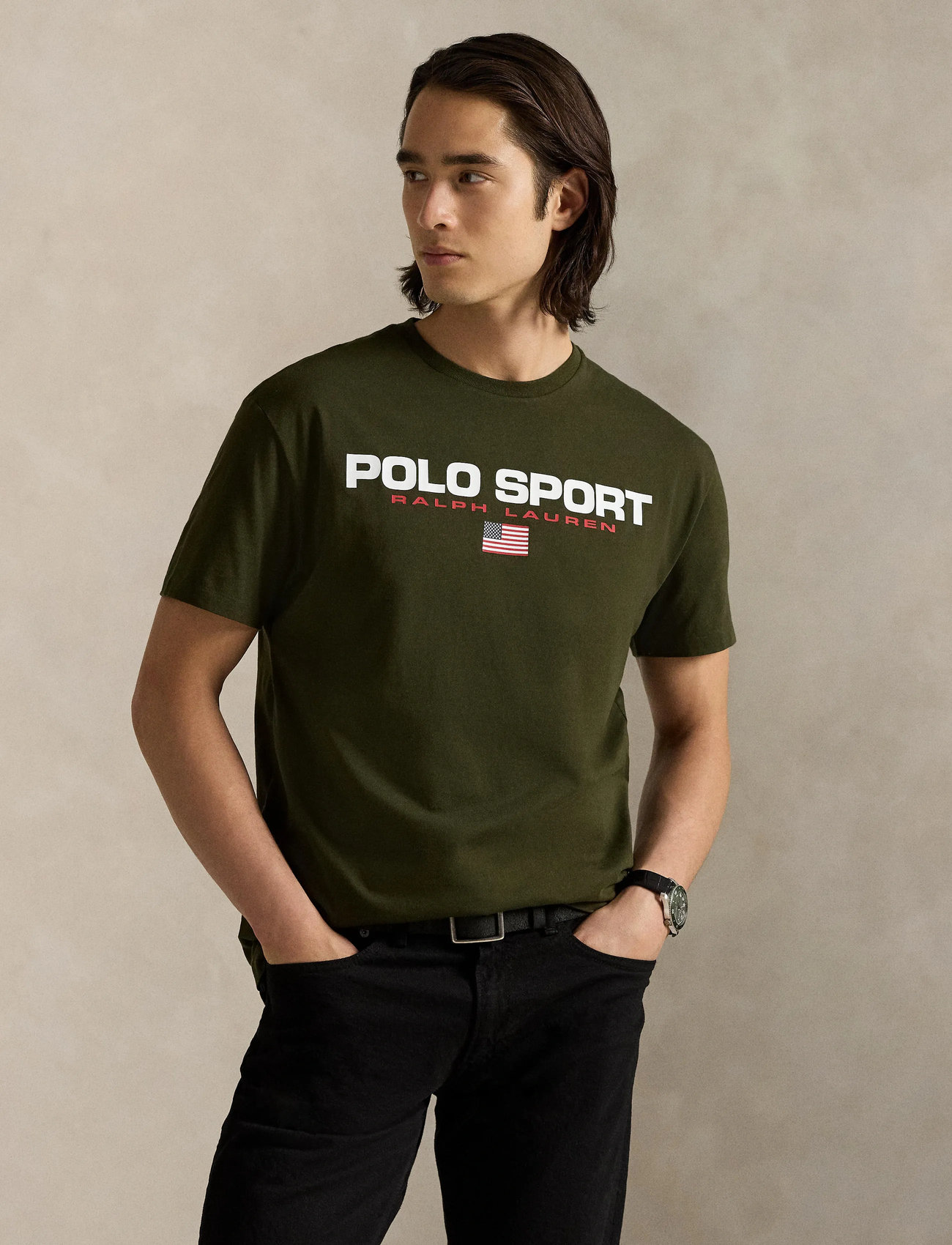 Polo Ralph Lauren Classic Fit Polo Sport Jersey T-Shirt, XS, Green, T-Shirts > Kortærmede, Herre
