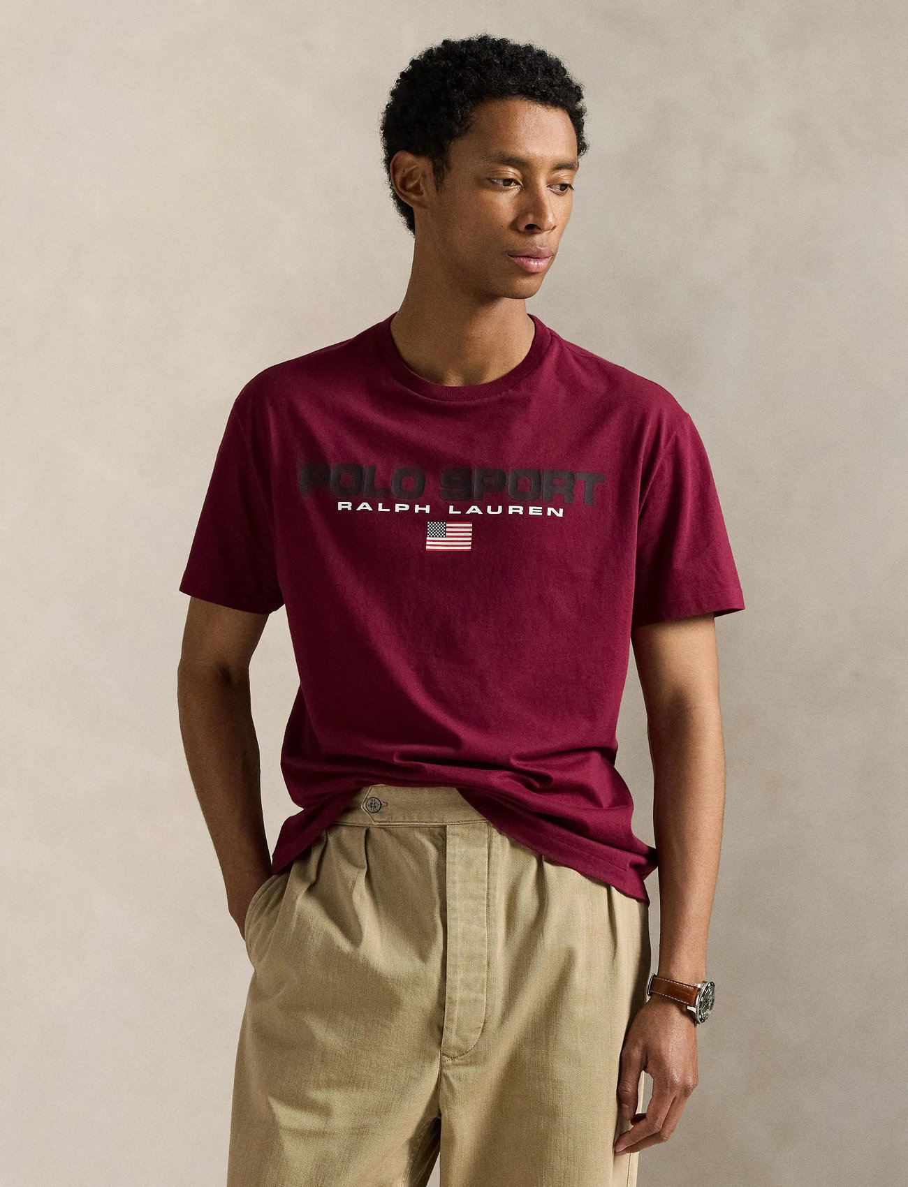 Polo Ralph Lauren Classic Fit Polo Sport Jersey T-Shirt, L, Red, T-Shirts > Kortærmede, Herre