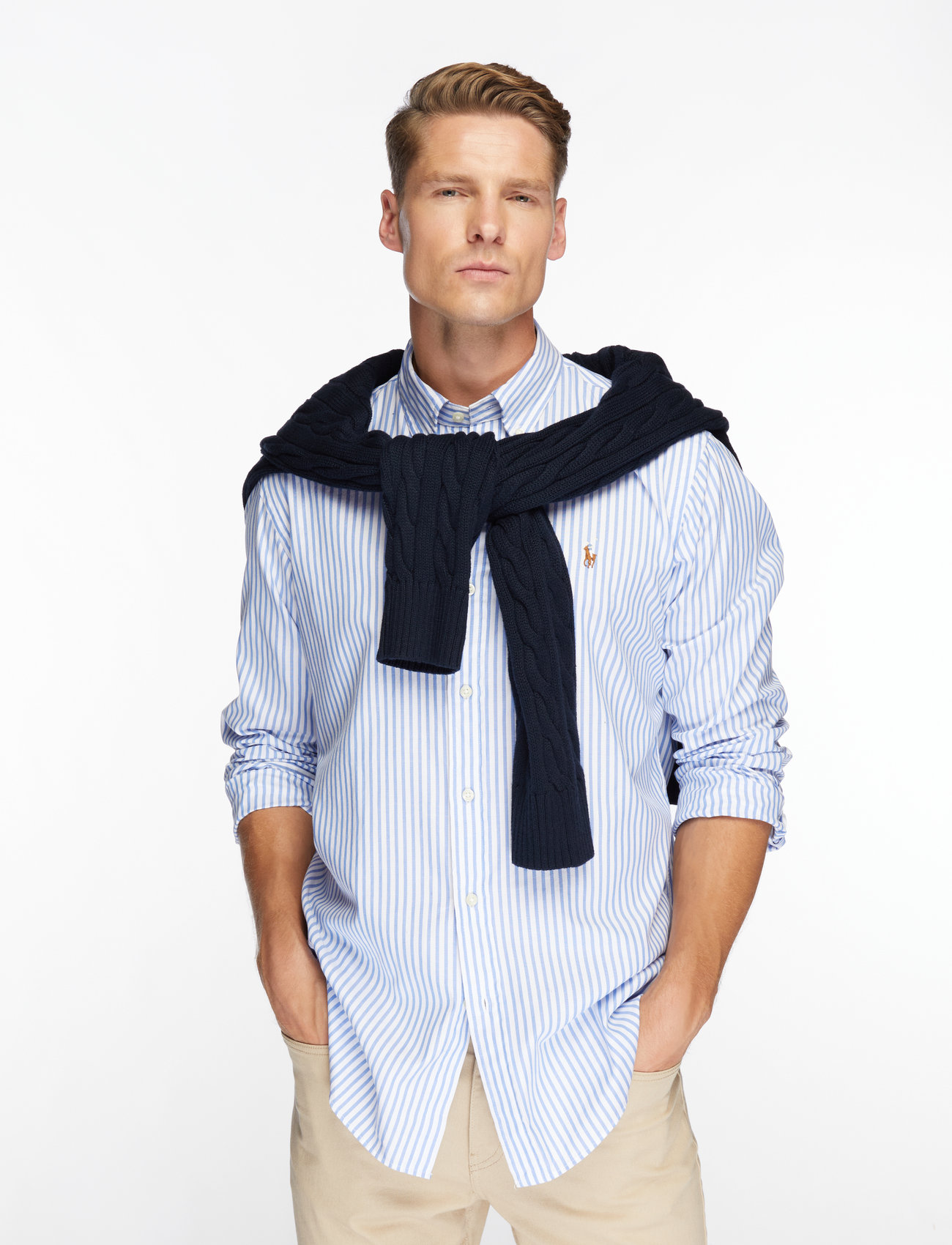 Polo Ralph Lauren Custom Fit Striped Stretch Oxford Shirt