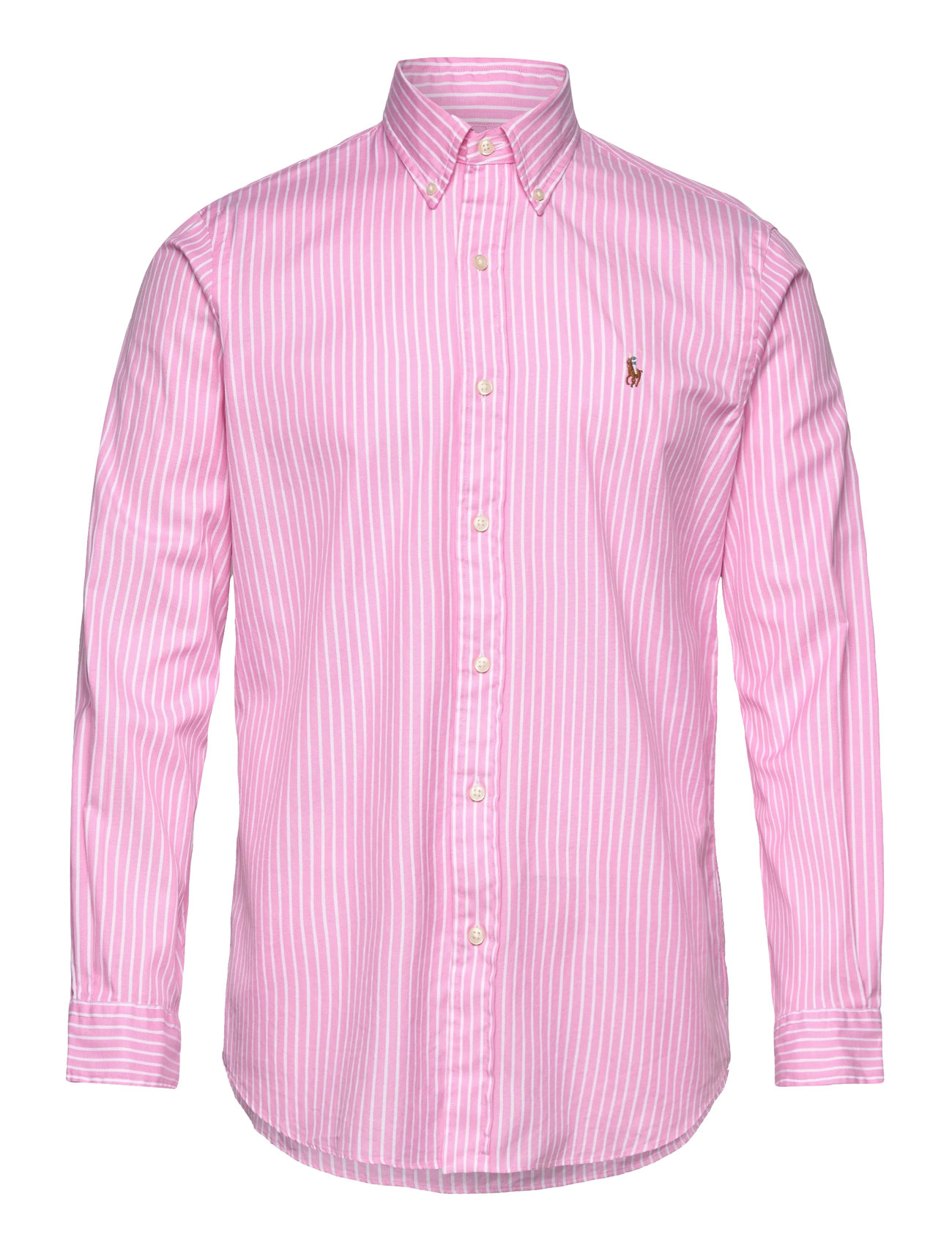 Polo Ralph Lauren Custom Fit Striped Stretch Oxford Shirt, M, Pink, Skjorter > Afslappet, Herre