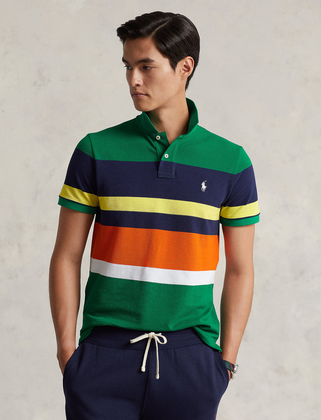 Derive Stipendium største Polo Ralph Lauren Custom Slim Fit Striped Mesh Polo Shirt - Short-sleeved  polos - Boozt.com
