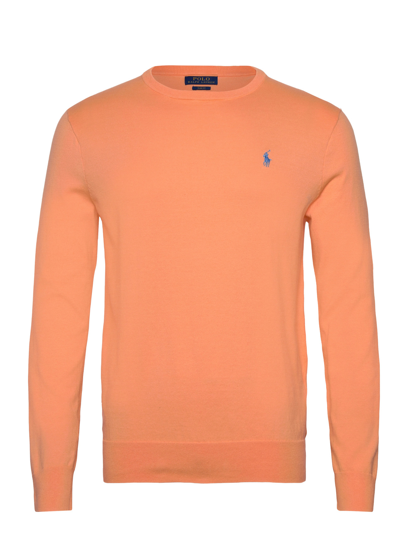 Polo Ralph Lauren Slim Fit Textured Cotton Sweater, M, Orange, Strik > Runde Halse, Herre