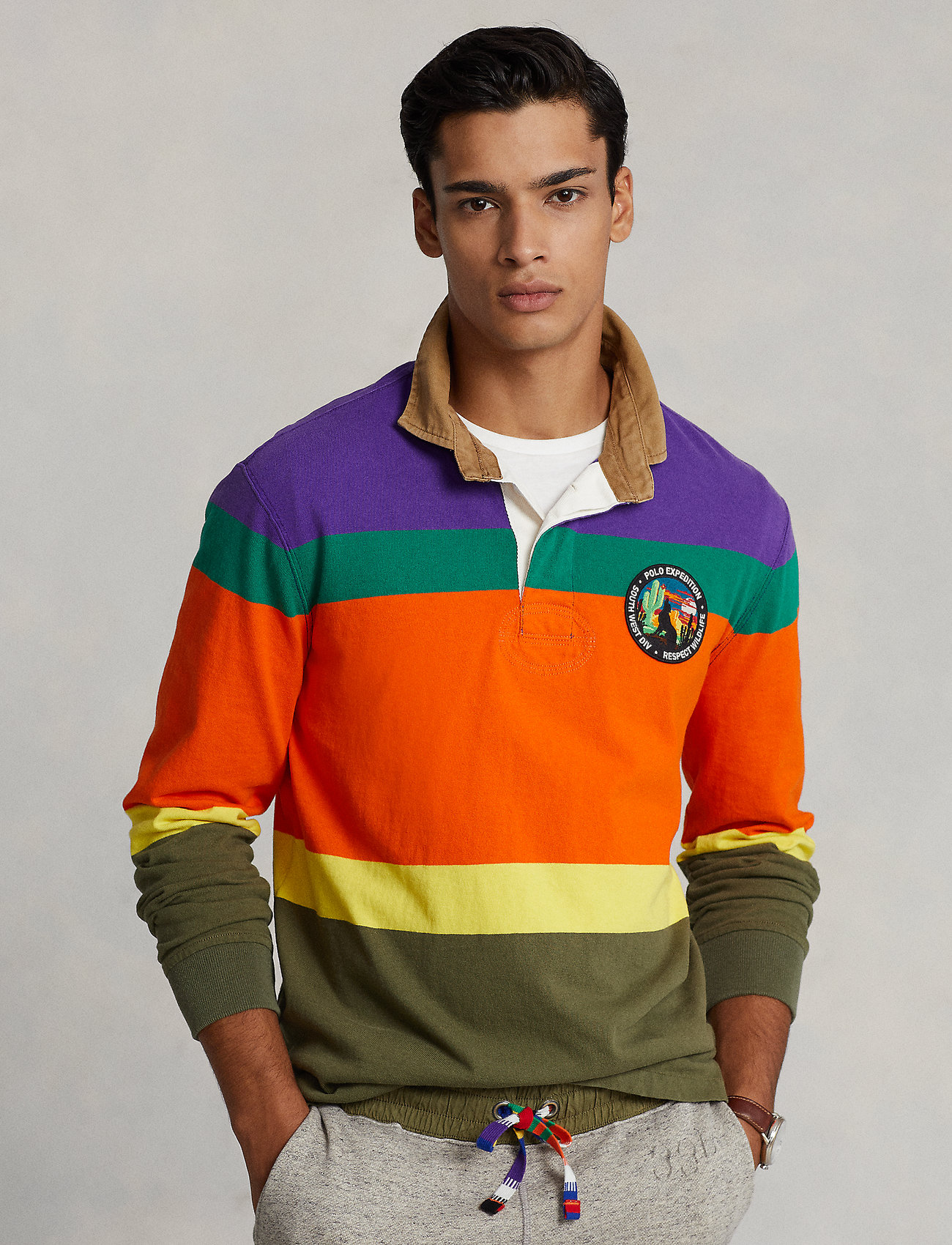 Polo Ralph Lauren Classic Fit Striped Jersey Rugby Shirt - Long-sleeved  polos 