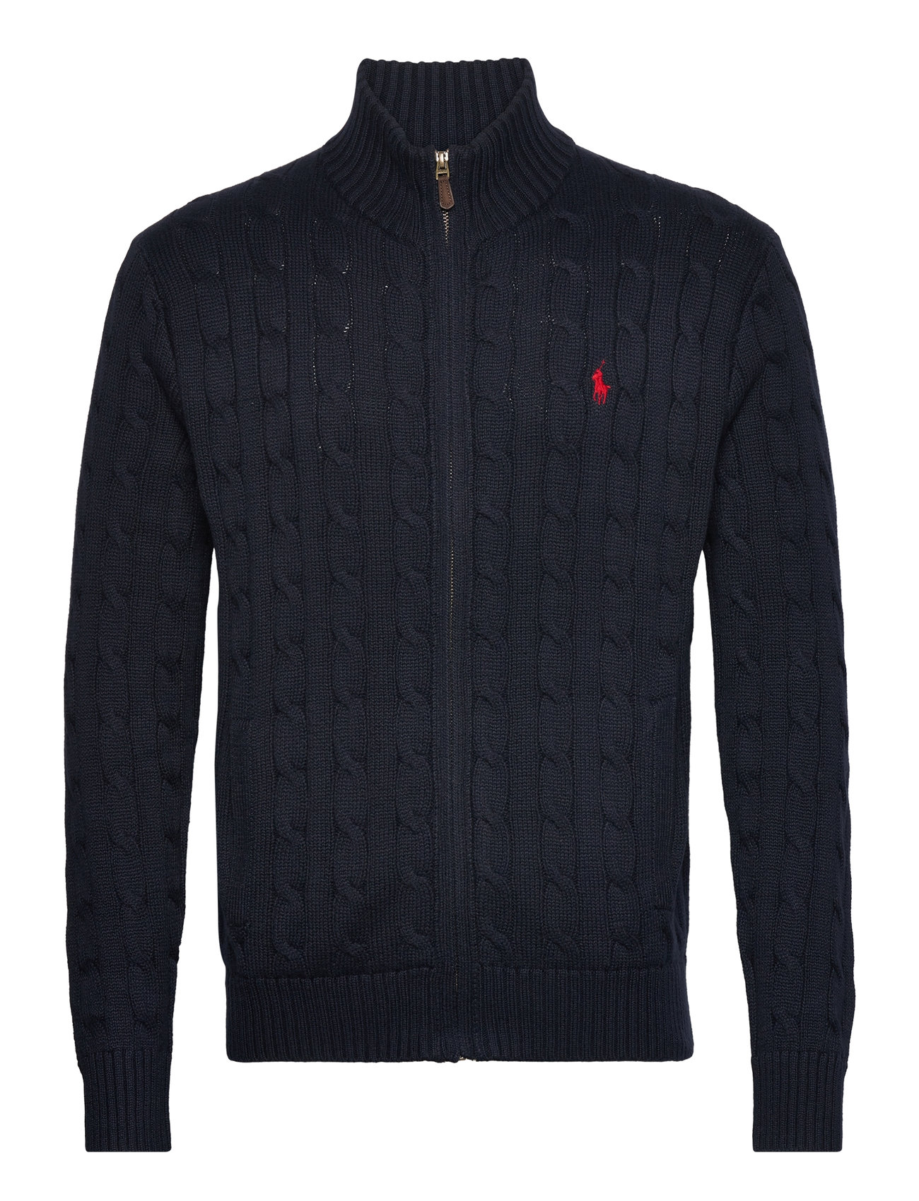 Polo Ralph Lauren Cable-Knit Cotton Full-Zip Sweater Marinblå