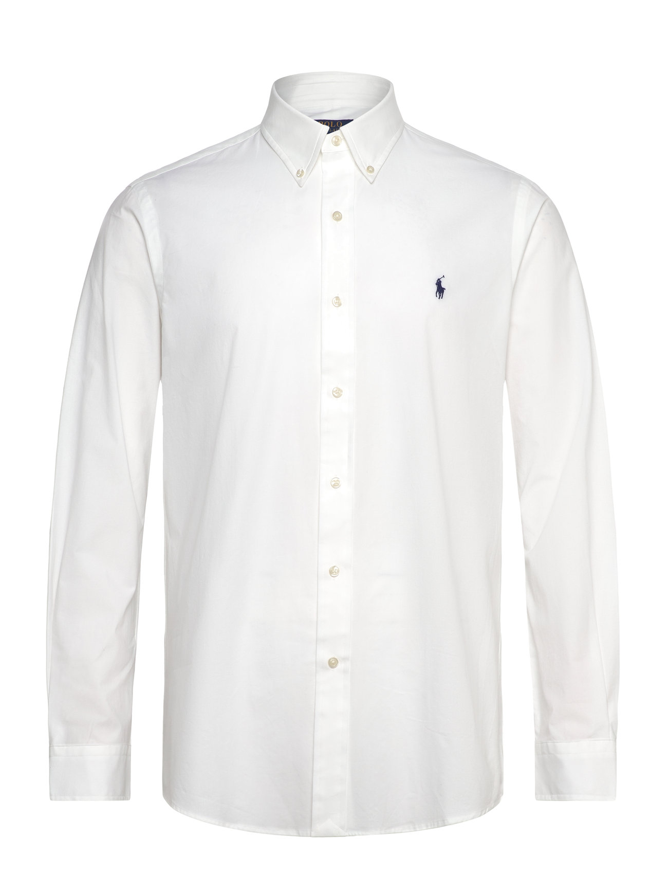 Polo Ralph Lauren Custom Fit Stretch Poplin Shirt, L, White, Skjorter > Afslappet Shirts, Herre