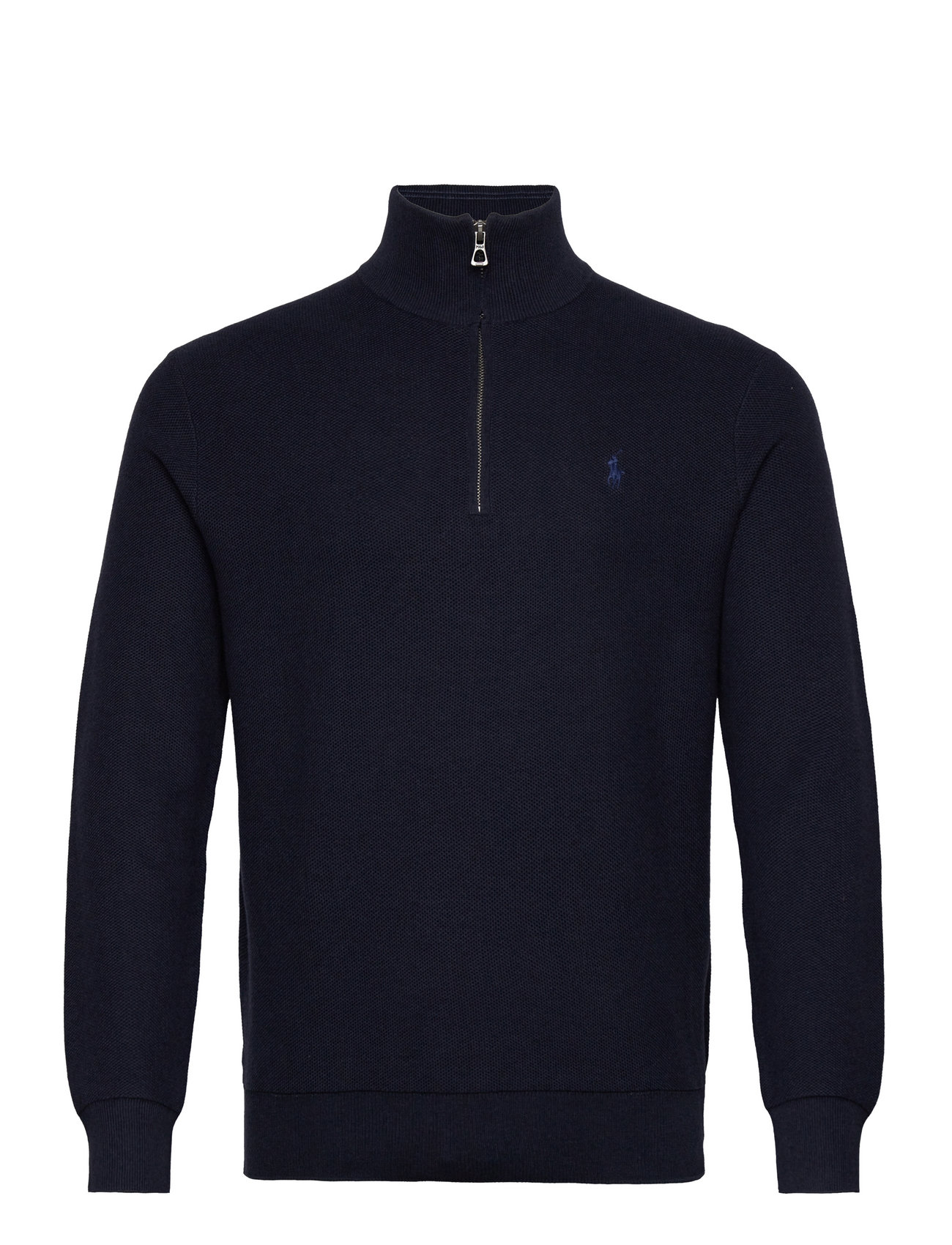 Mesh-Knit Cotton Quarter-Zip Sweater Tops Knitwear Half Zip Jumpers Navy Polo Ralph Lauren