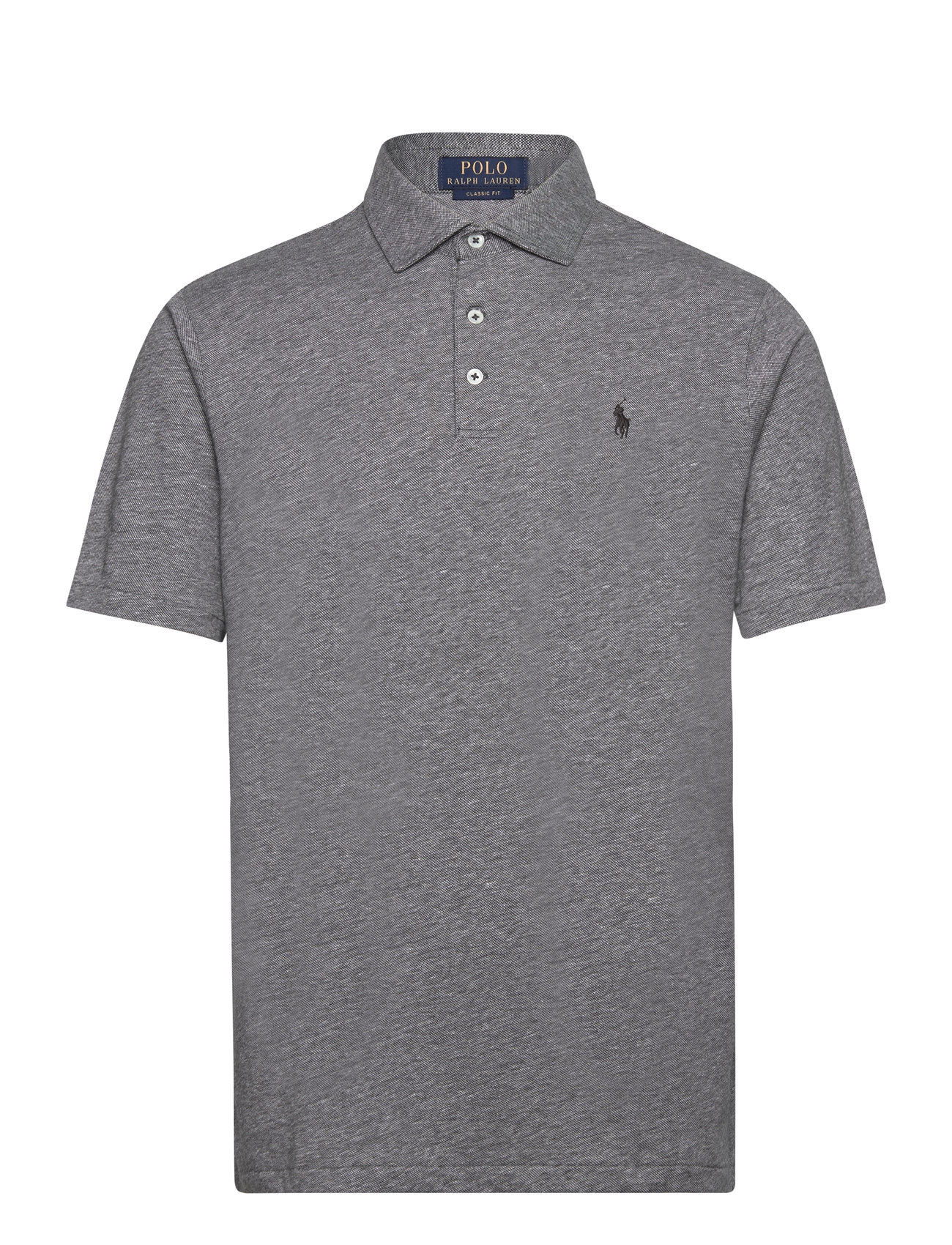 Classic Fit Cotton-Linen Mesh Polo Shirt Tops Polos Short-sleeved Grey Polo Ralph Lauren