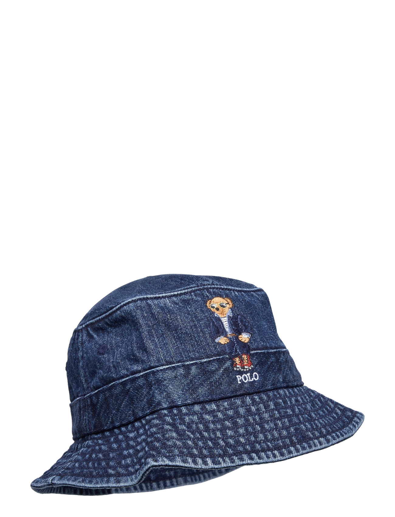 Polo Bear Denim Bucket Hat Accessories Headwear Bucket Hats Blue Polo Ralph Lauren