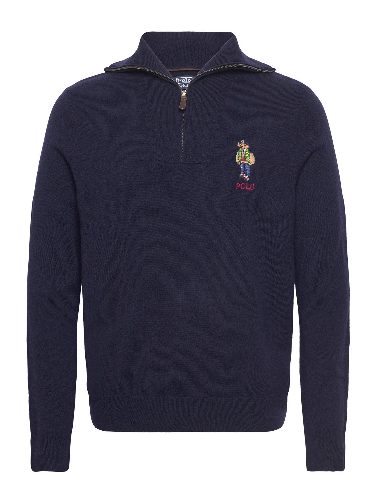 Polo Bear Wool Quarter-Zip Sweater Tops Knitwear Half Zip Jumpers Navy Polo Ralph Lauren