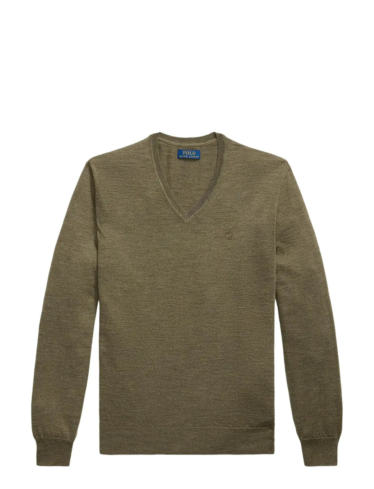 POLO RALPH LAUREN Slim Fit Washable Wolle V-Ausschnitt Pullover Khaki - XS - Herren