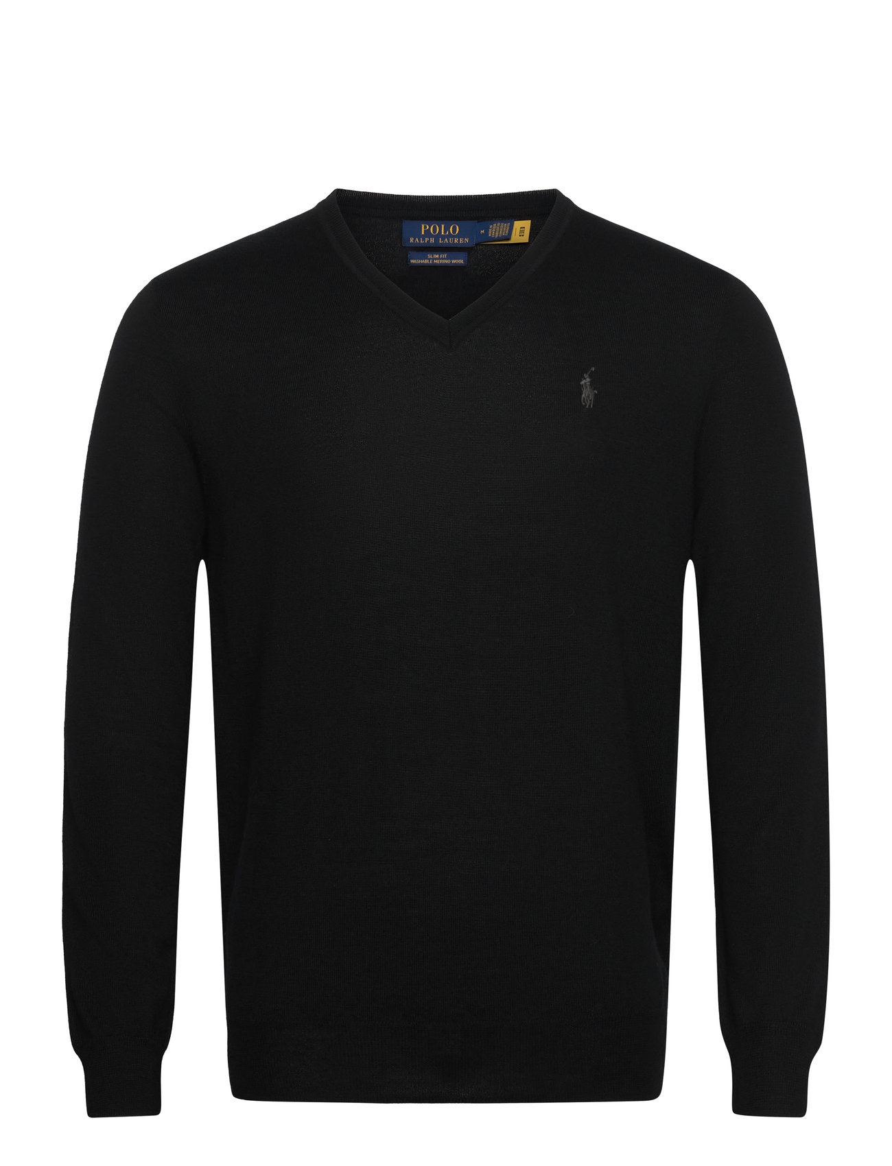 Slim Fit Washable Wool V-Neck Sweater Black Polo Ralph Lauren