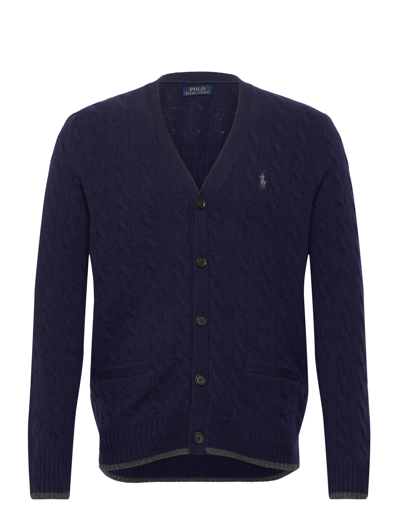 Polo Ralph Lauren Cable-Knit Wool-Cashmere Cardigan Marinblå